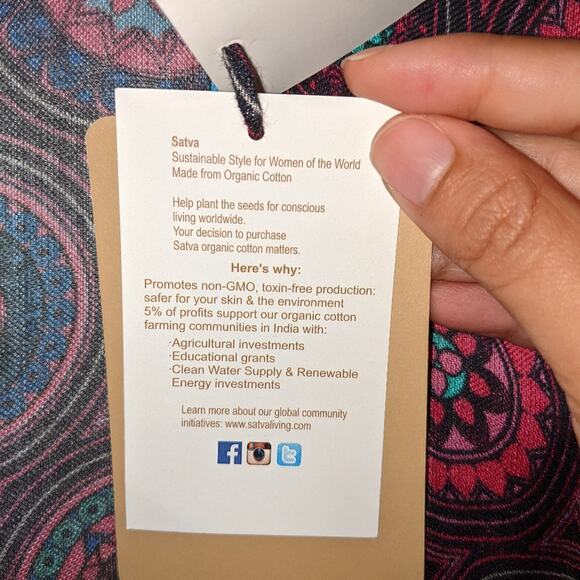 Satva Akula Eastern Tile Ocean Depths Kimono M/L - Picture 9 of 13